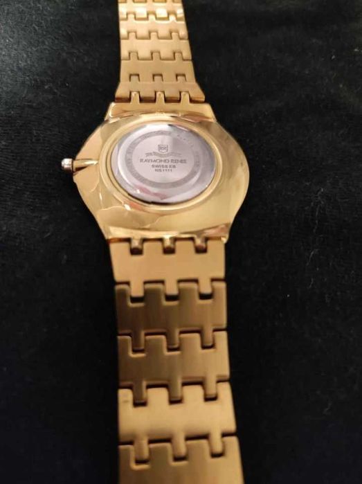 Ceas bărbătesc original Elevetian Raymond Renee  placat cu aur 18k.
