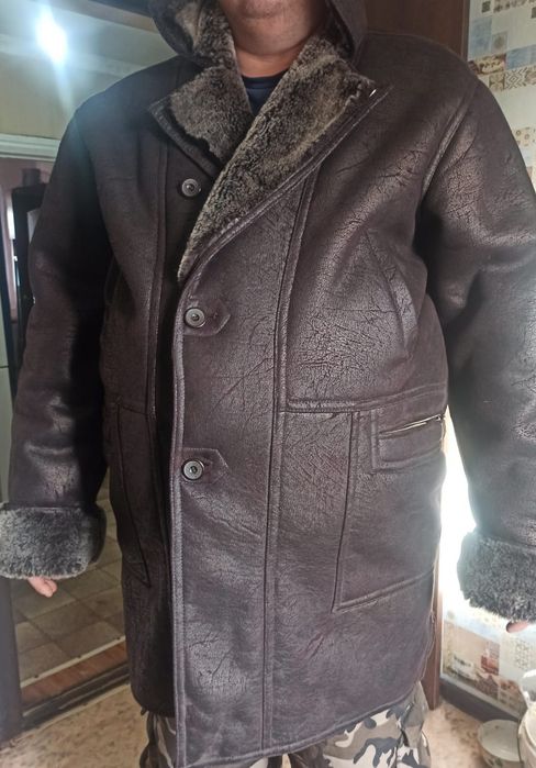 Теплая мужская дублёнка