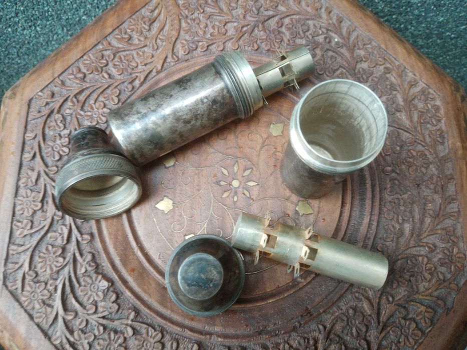 Ретро антикварни медицин. съдове от мед за стерилизиране на мед. игли.