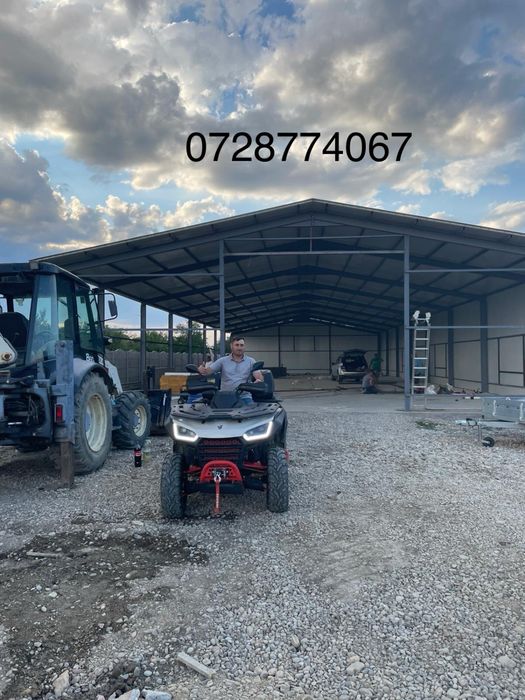 Structura hala metalica service 14x40 acoperit cu panou de 5 cm