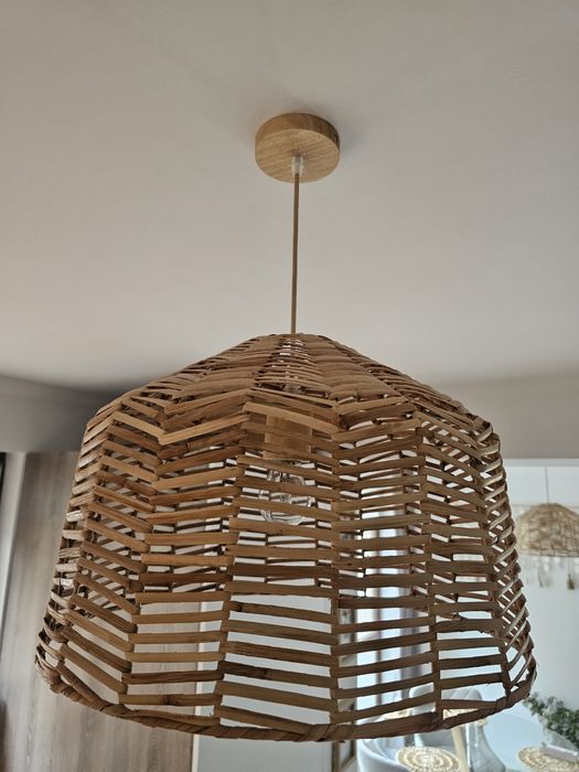 IKEA Lustra abajur ratan lemn NOU