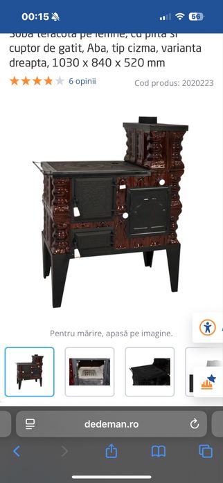 Soba teracota tip cizma in stare buna