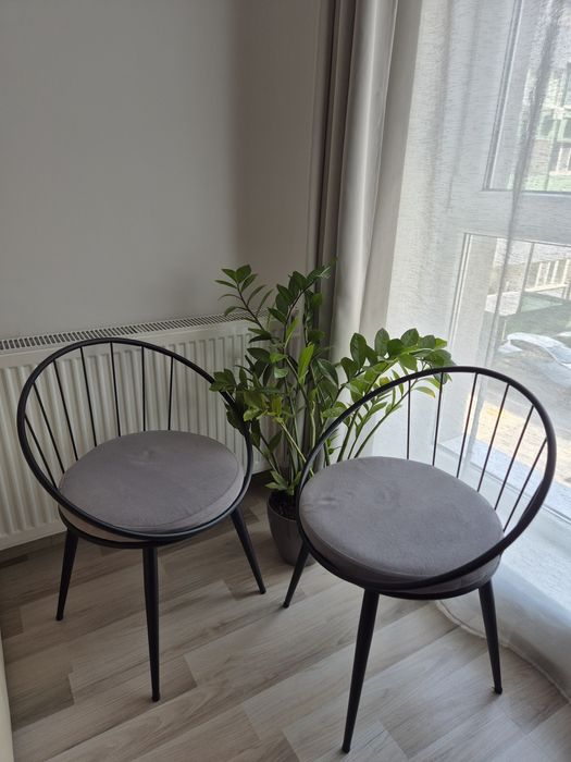 Set 4 scaune dining, cadru metalic