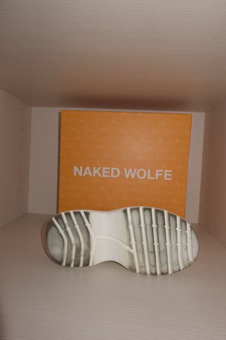 Naked Wolfe Spike – botine platformă din piele albă, mărimea 37