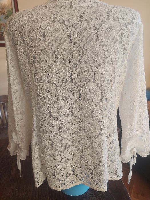 Риза размер XXL черна дантелен гръб