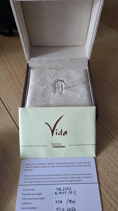 Inel aur alb 18K cu 35 diamante naturale