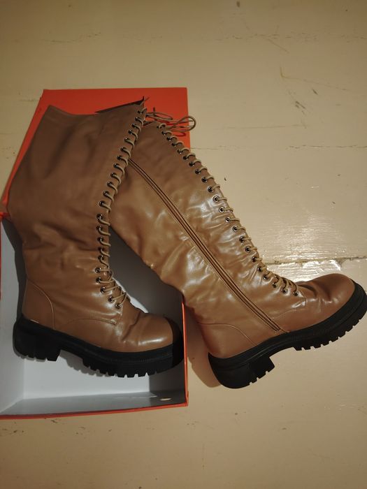 Сапоги батфорты, кожа.