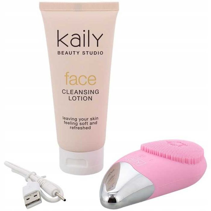Комплект силиконова ултразвукова четка за лице+ крем от  Кaily beauty