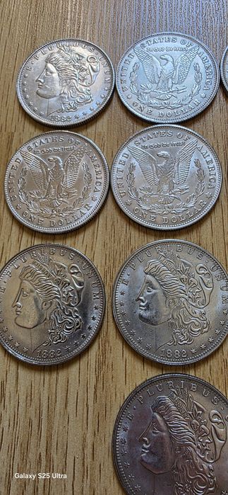Vând 10 monede 1 dolar 1882