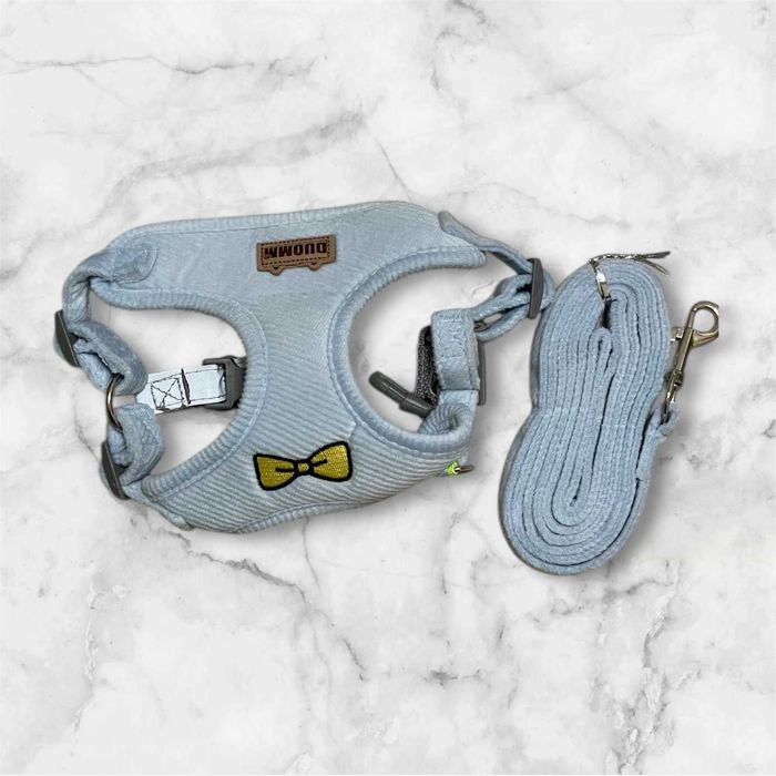 Комплект за куче от  бродиран нагръдник и каишка от кадифе