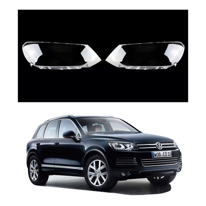 VW Touareg капак фар стъкло капаци фарове крушки панел Тоуарег корпус фар преден фар защитно стъкло капаче рамка лайсна осветление