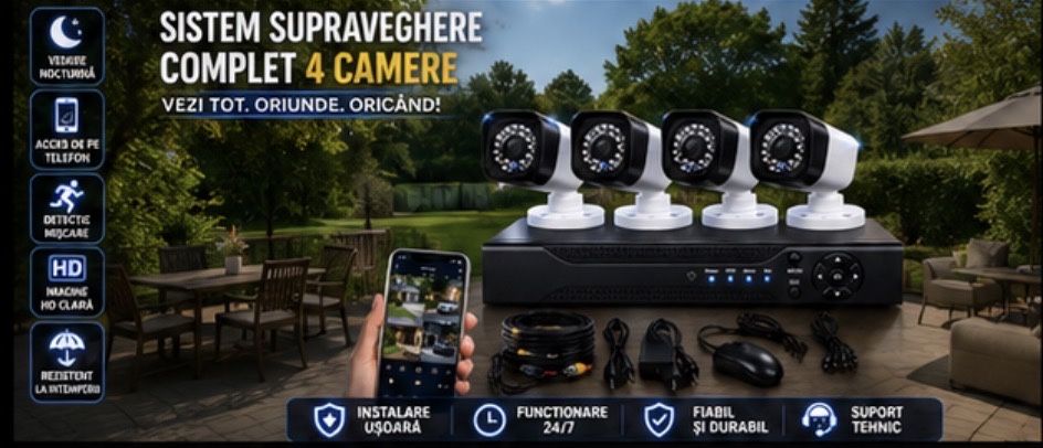 Vindem si Montam Camere Supraveghere Video KIT Complet 4/8/12 CAMERE