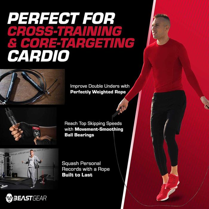 Въже за скачане Beast Gear,Steel Speed Fitness,Скоростно въже