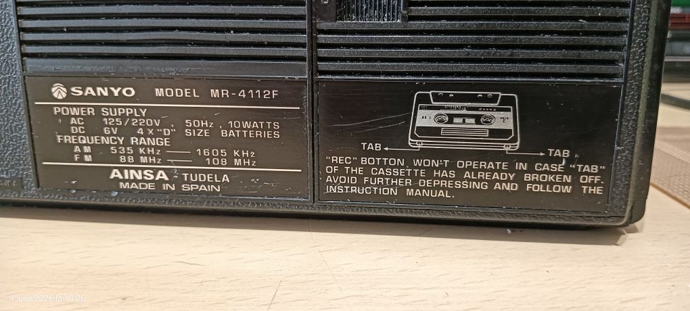 Caseta Sanyo MR-4112F vintage