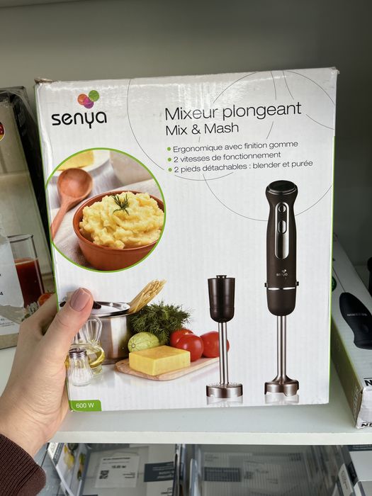Mixer vertical Senya Mix & Mash 600W + presă piure – NOU