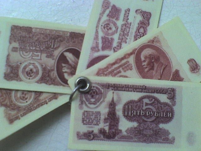 Брелок рубли СССР значок Америка и конституция ссср