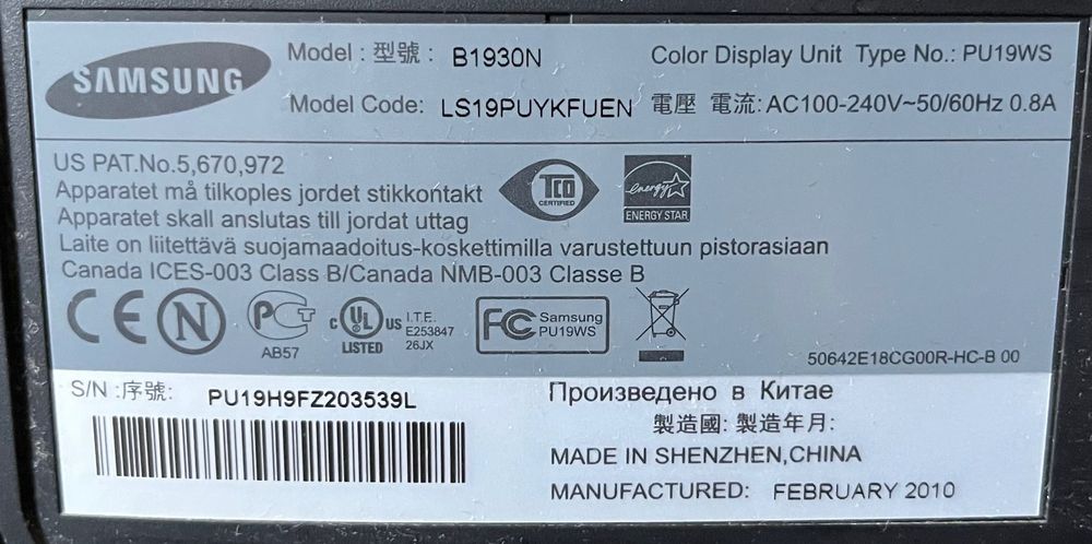 Монитор Samsung B1930