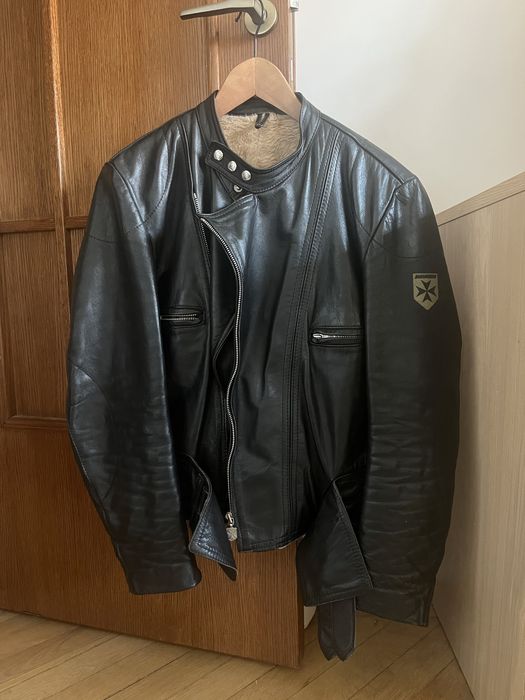 Geacă de piele bărbătească Harro, neagră, îmblănită