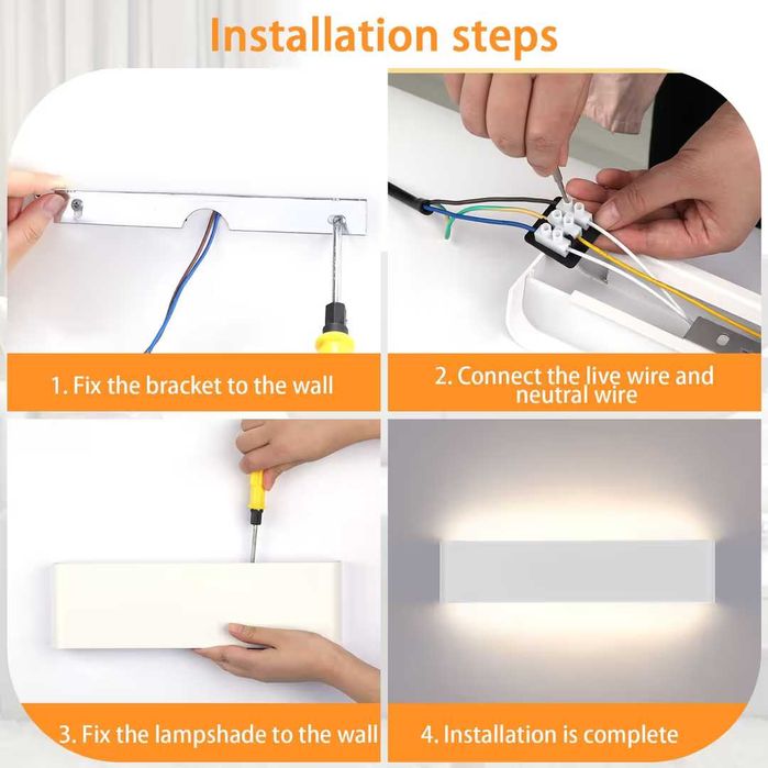 Lumină de perete LED sus/jos aluminiu modern 16W IP44 lampă hol – Alb neutru