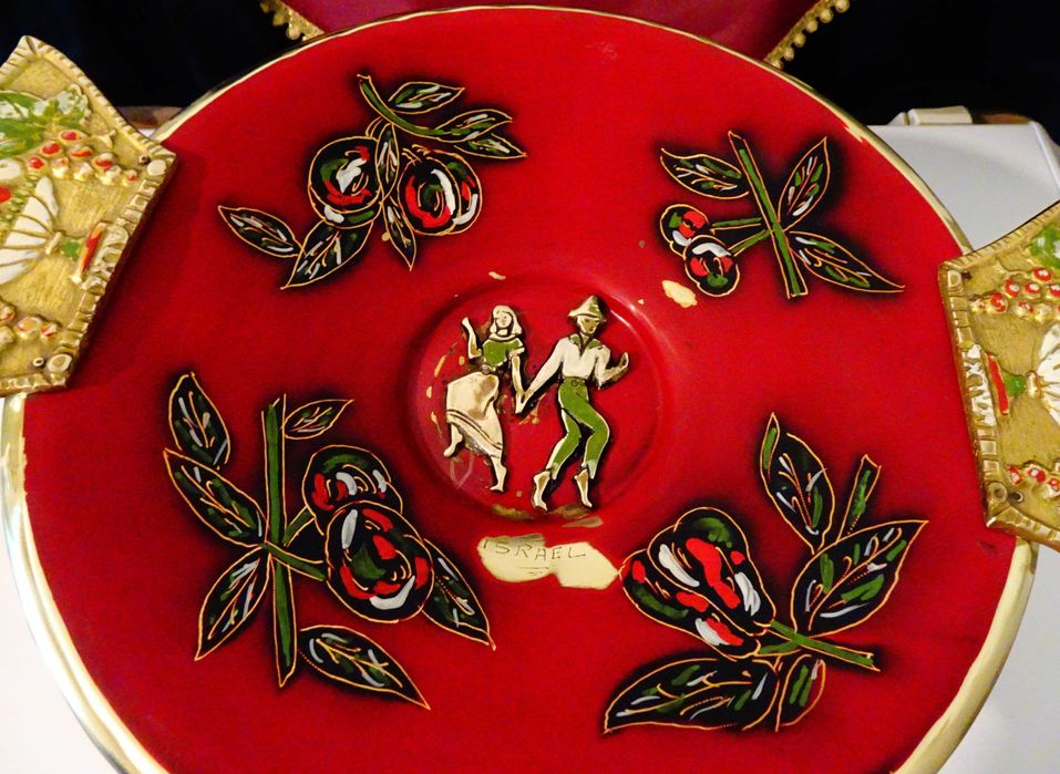 Старинна бронзова фруктиера Израел 38 см.,720 гр.