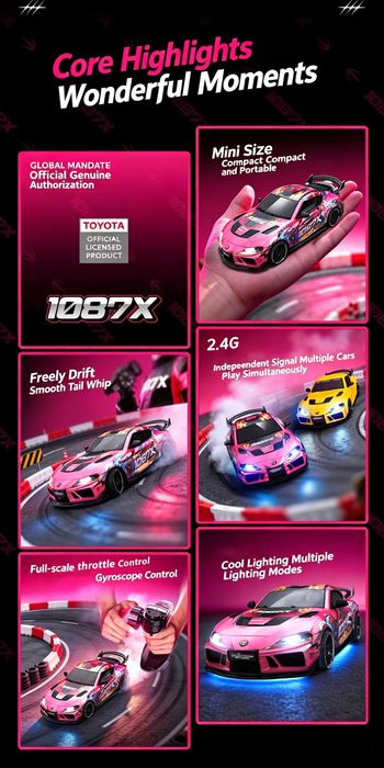Про RC Количка за Дрифт 1:43 Лицензирана Toyota GR Supra MkV