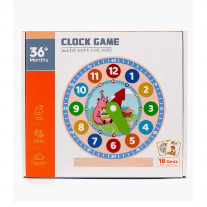 Уча часовник,образователна игра, дървен часовник