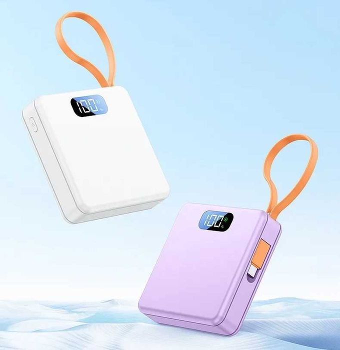 DPLUS 10000mAh Външна Батерия Power Bank Вграден Кабел Type C Дисплей