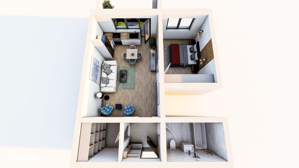 Apartament 49 mp, etaj 2, 78 800 euro, TVA inclus, Subcetate City 2.