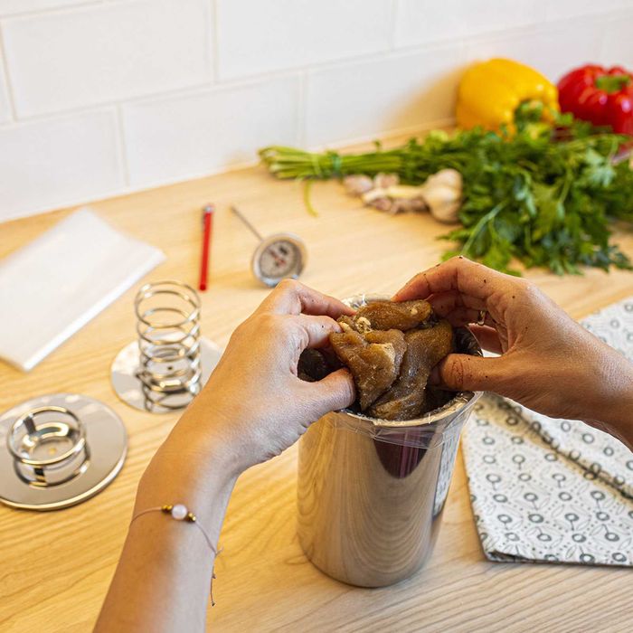 Шунковар от неръждаема стомана 3 кг в комплект с термометър и торбички