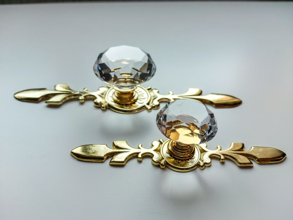 Maner mobila cristal diamant auriu buton pt. dulap, comoda, sertar