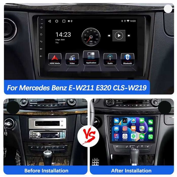 9” 2-DIN Android’15 4GB/64GB за Mercedes E-Klasse W211, CLS W219, W463