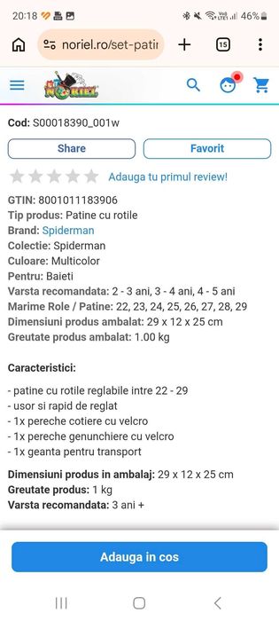 Role copii cu Spiderman