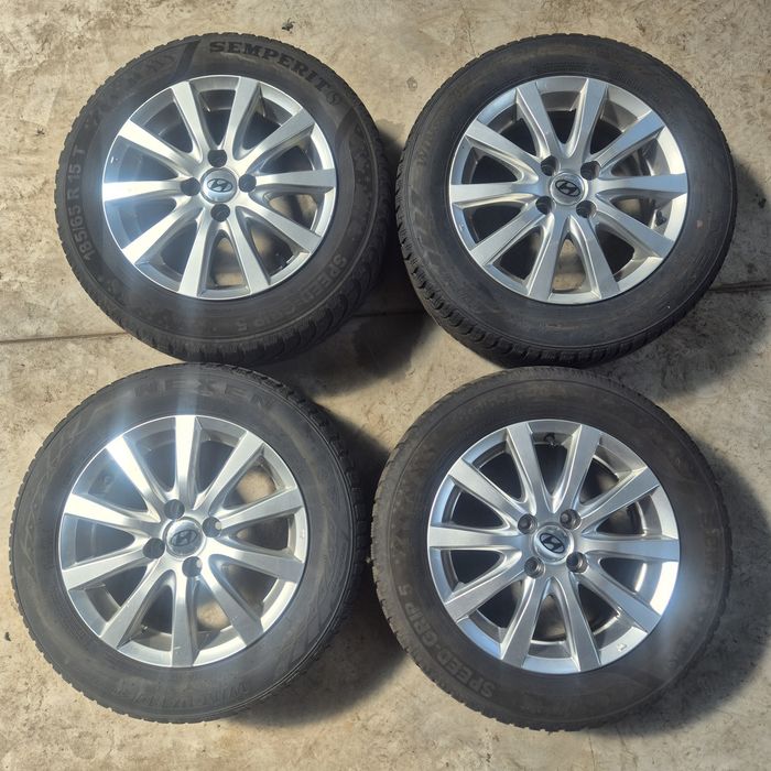 Jante aliaj 4x100 anvelope 185 65 15 Hyundai i20 i10 kia rio venga logan sandero dacia renault iarna