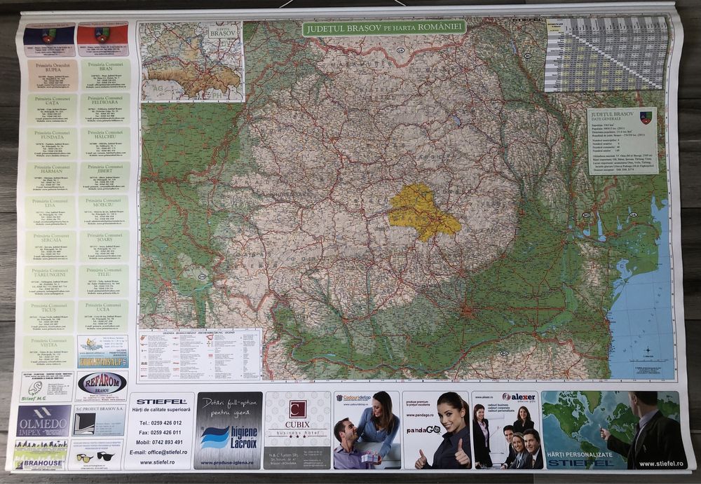Harta Judetul Bv pe harta Romaniei
