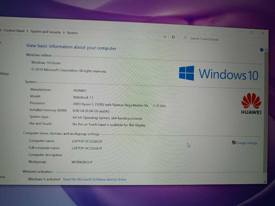 Vând laptop Huawei MateBook – AMD Ryzen Nou