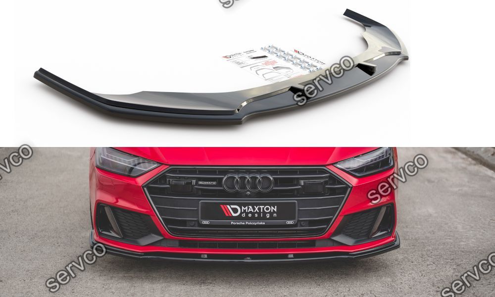 Prelungire splitter bara fata Audi A7 C8 S7 facelift pachet S Line 2017- v2  Maxton Design