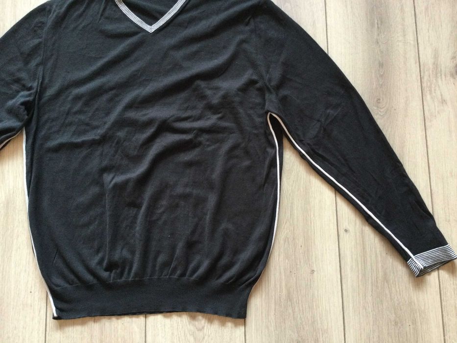 оригинален черен тънък пуловер ERMEGILDO Z ZEGNA размер XXL от Италия