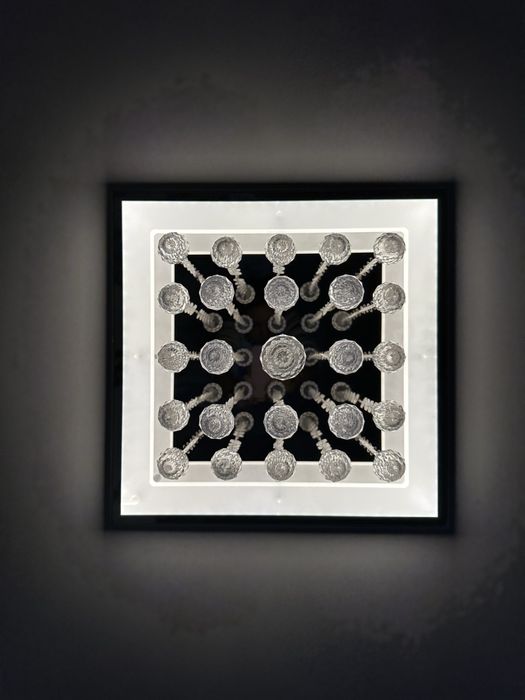 LED плафониера Dorian 18W/1350 LM Плафон 45х45 с кристали Хром