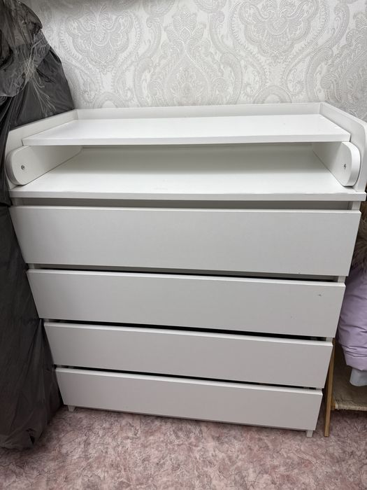 Кровать-трансформер с комодом для девочки