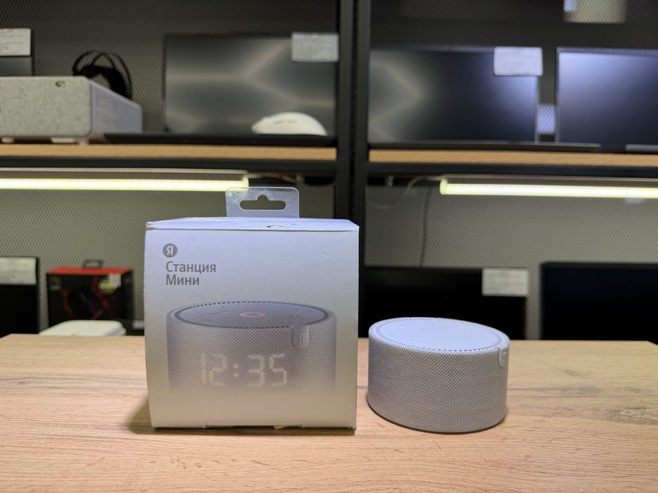 Яндекс Станция Мини, YNDX-00020, с часами, серый, 1666/A10