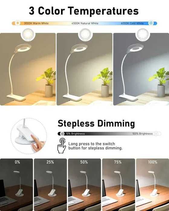 Lampă birou pentru copii / adulți, baterie reîncarcabila la USB veioză