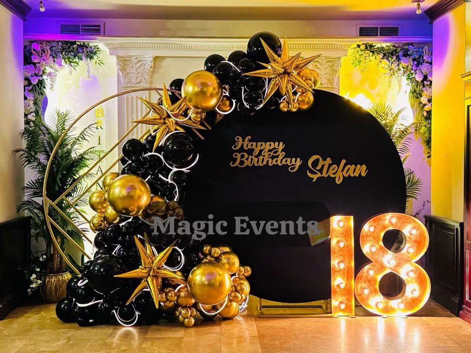 Decor evenimente / decor personalizat / panou foto / fum greu decor complet