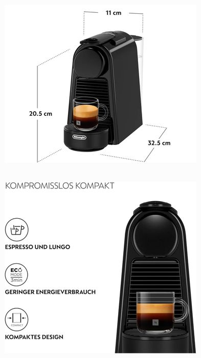 De'Longhi Nespresso Essenza Mini EN85,капсули,19бара,1260W,0,6л
