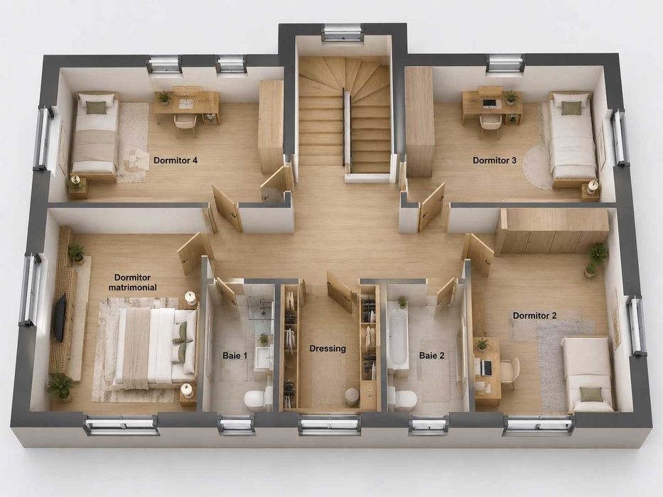 Casa Individuala Moderna 320 mp~teren 620mp~Mansardă Gaming~DEMISOL SPA~7-9 km centru CJ~Posibilitate de Personalizare
