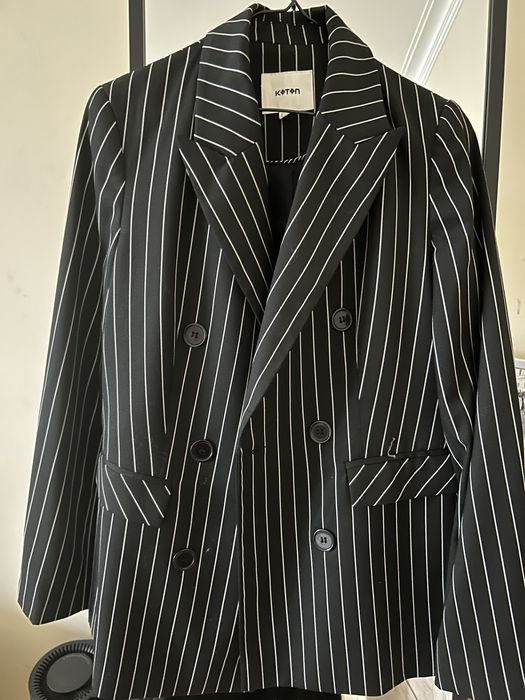 Черно сако С размер раирано