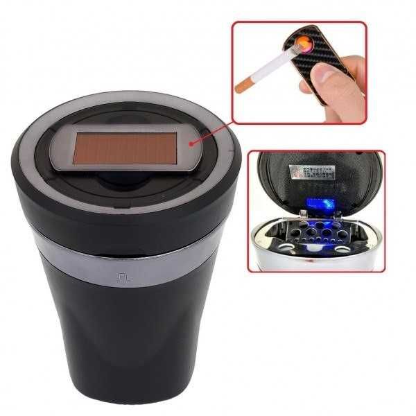 Комплект пепелник със запалка за кола Automat, Черен със златисто