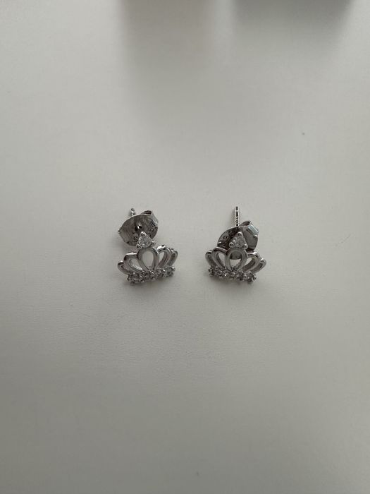 Сребърни обеци коронки