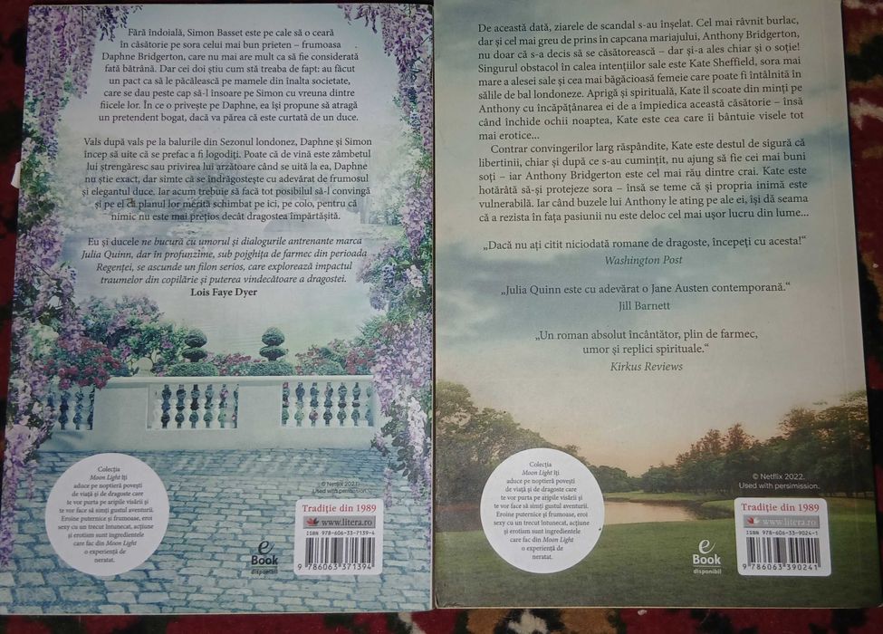 Primele 2 volume din seria Bridgerton – Julia Quinn, romane de epocă