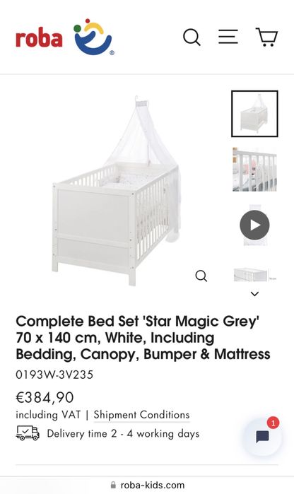 Бебешко дървено креватче Roba от Германия