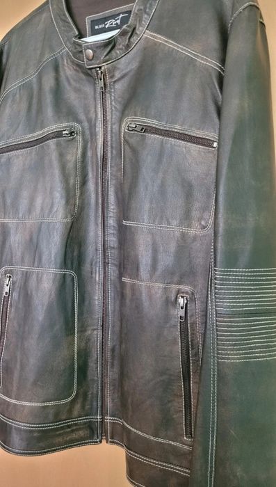 Geacă piele naturală Black Rivet